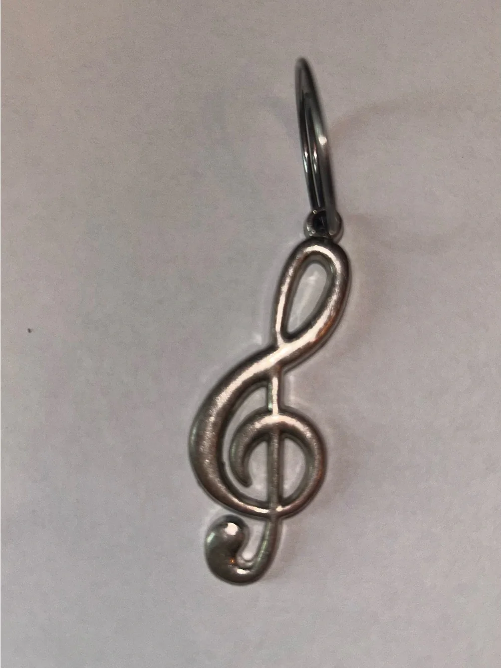 Silver Treble Clef Key Chain